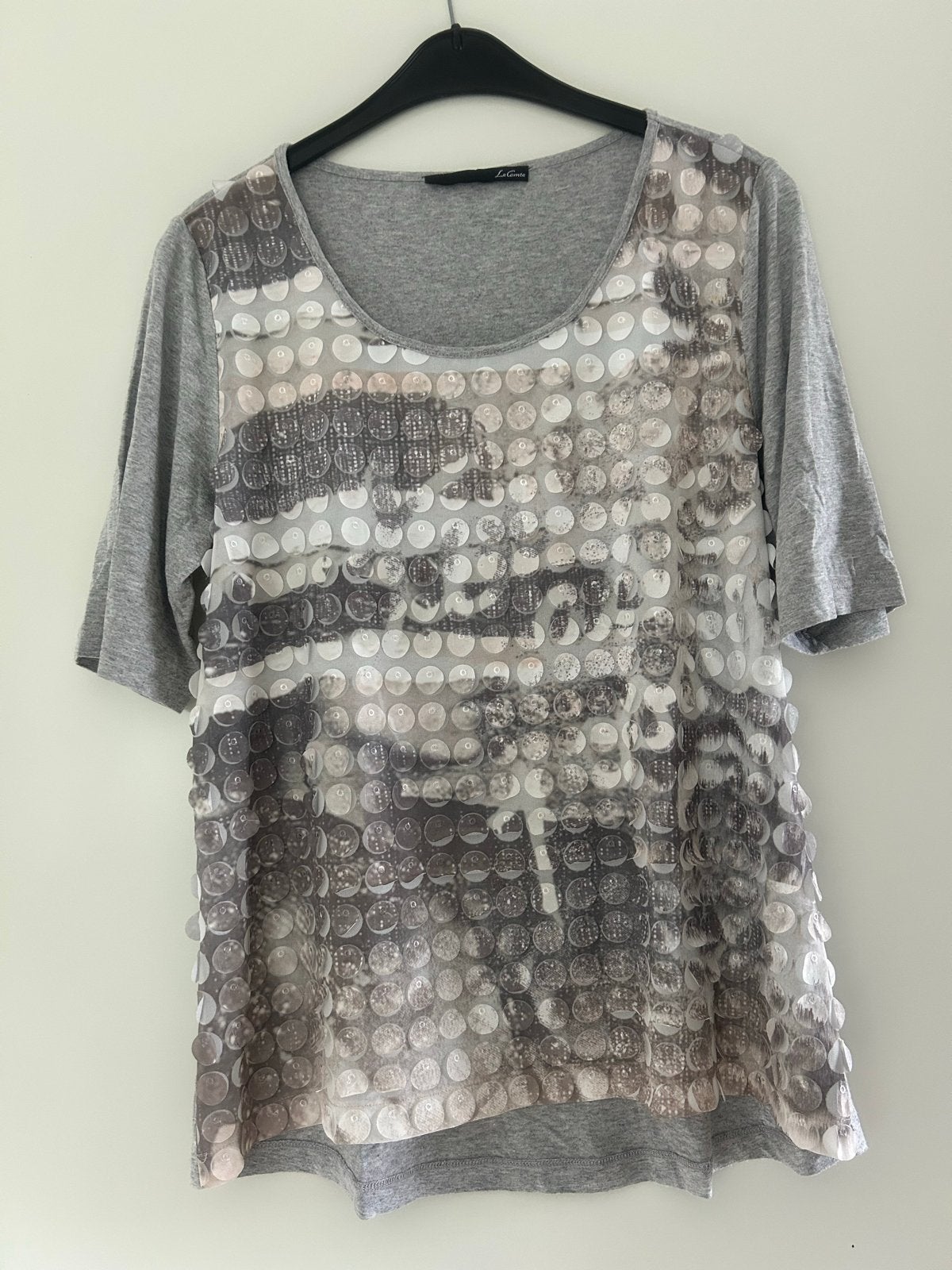 Dames T-shirt met Grijstinten, Kleding | Dames, Ophalen of Verzenden, Gedragen, Grijs, Korte mouw