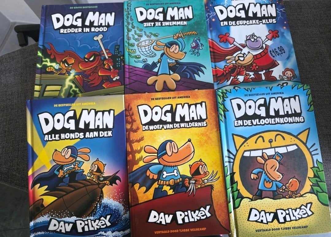 Dog Man Boekenreeks - 6 delen van Dav Pilkey, Ophalen, Zo goed als nieuw, Dav Pilkey, Fictie