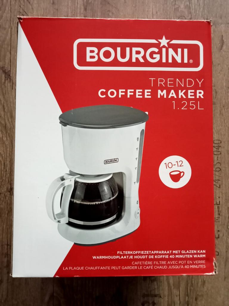 Nieuwe Bourgini filterkoffiezetapperaat, Witgoed en Apparatuur, Koffiezetapparaten, 10 kopjes of meer, Ophalen, Nieuw, Gemalen koffie