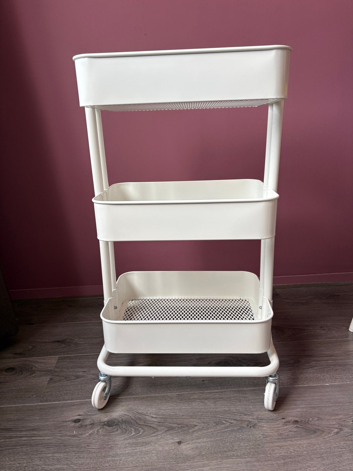 IKEA Raskog roltafel - 35x45x77 cm, Ophalen, Gebruikt, Wit, Metaal