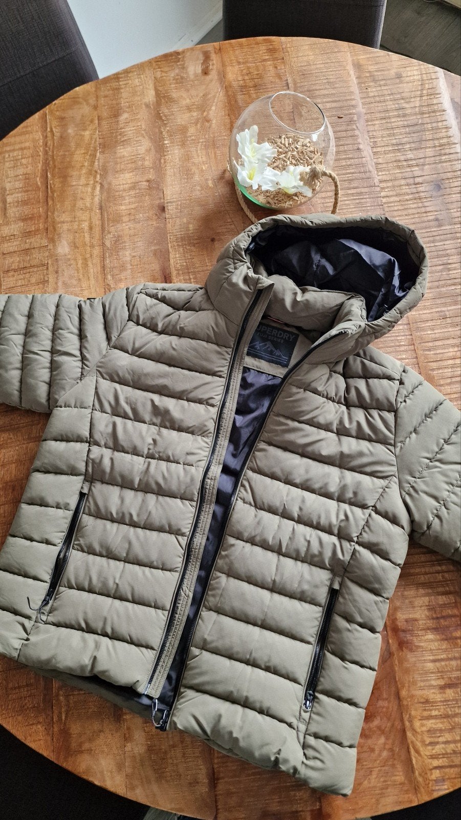 Nieuwe Super Dry  gewatteerde jas met capuchon - Maat XL, Ophalen of Verzenden, Groen, Fuji Sport, Maat 56/58 (XL)