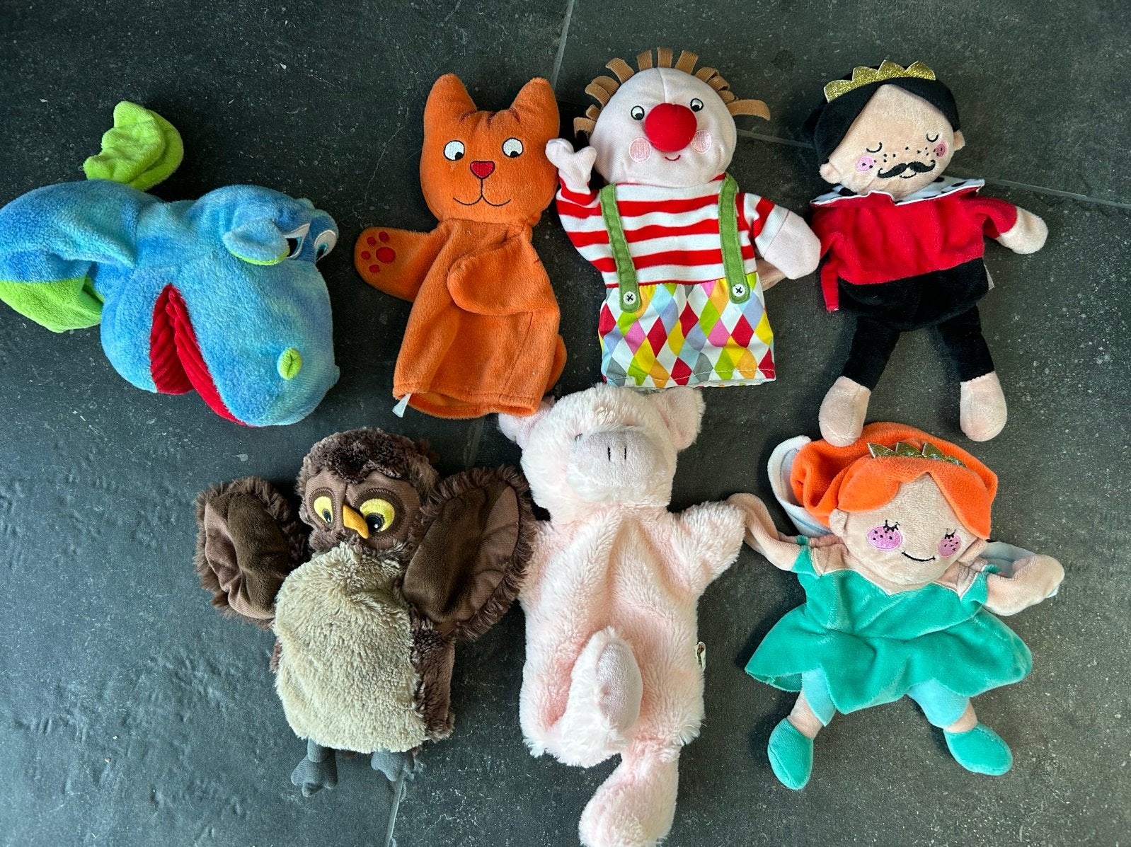 Leuke handpoppen set 7 stuks, Ophalen of Verzenden, Gebruikt, Overige typen