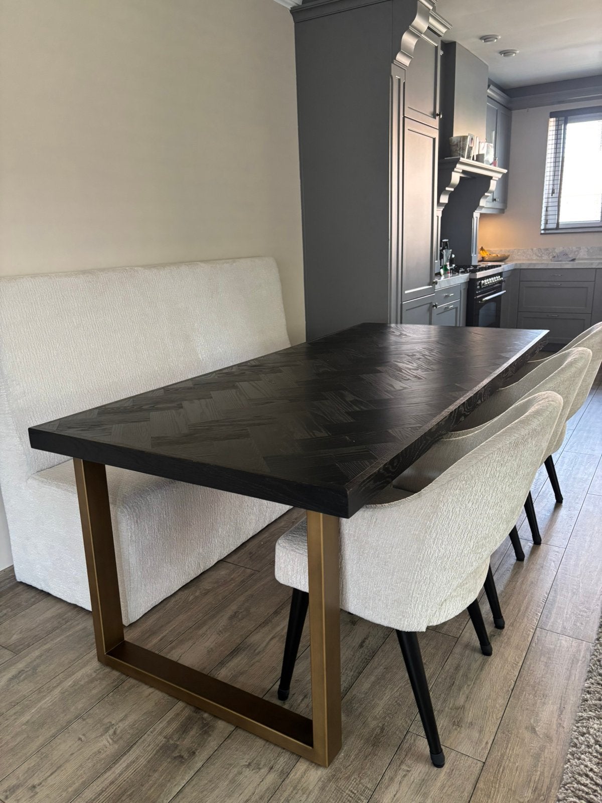 Eetkamerbank, Richmond eettafel en 3 eetkamerstoelen, Huis en Inrichting, Complete eetkamers, Zo goed als nieuw, Ophalen