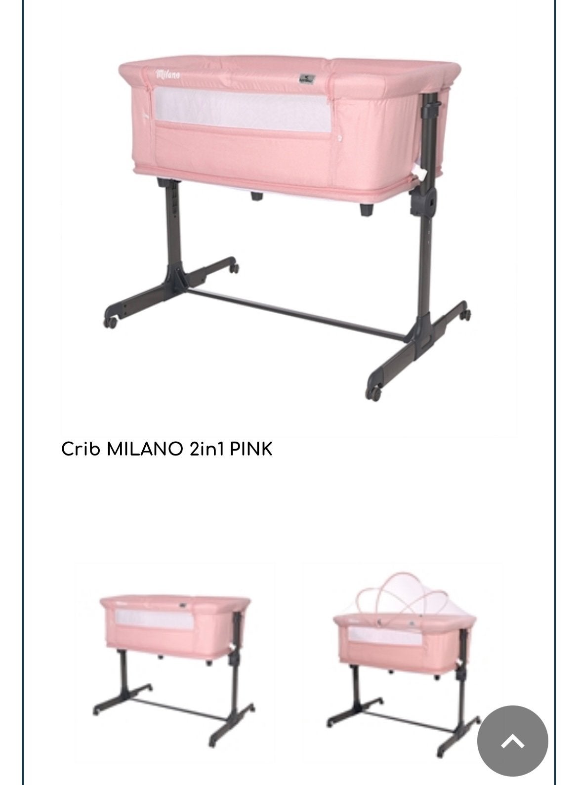 Milano 2-in-1 Roze Reiswieg/Co-sleeper, Ophalen, Zo goed als nieuw, Wieg