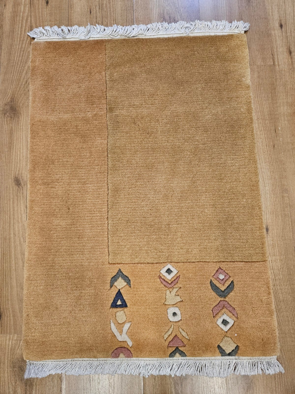Handgeknoopt oosters tapijt modern 91x61, Info@SlatsAntiek.nl, 50 tot 100 cm, Beige, Perzisch