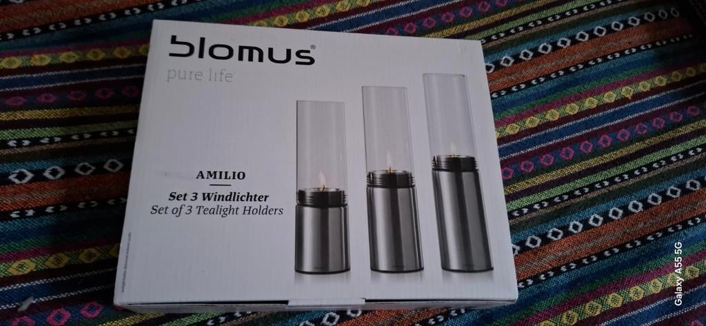 Windlicht blomus voor waxinelichten nieuw, Ophalen of Verzenden, Nieuw, Overige materialen, Minder dan 25 cm