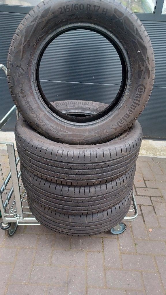 4 demo banden 215 60 17 96H 1223 continental ecocontact 6Q, Ophalen, 215 mm, Nieuw, 17 inch