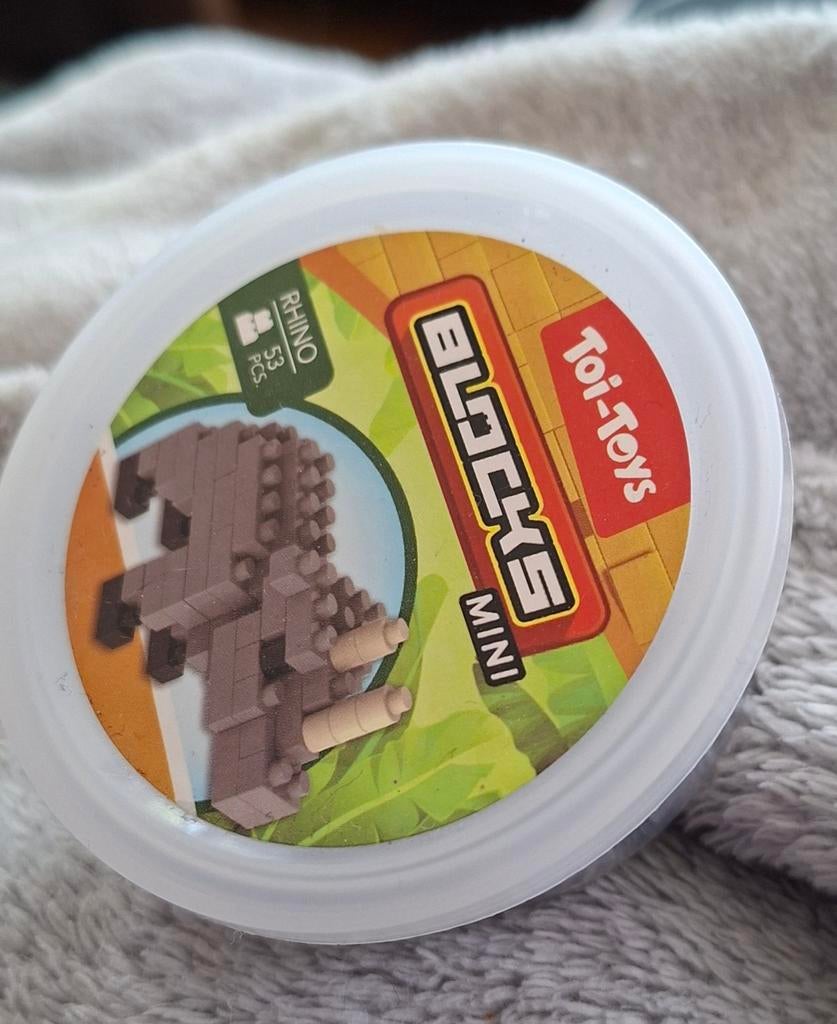 Toi-Toys Mini Blocks Neushoorn - 53 Stuks, Ophalen of Verzenden, Nieuw, Overige merken