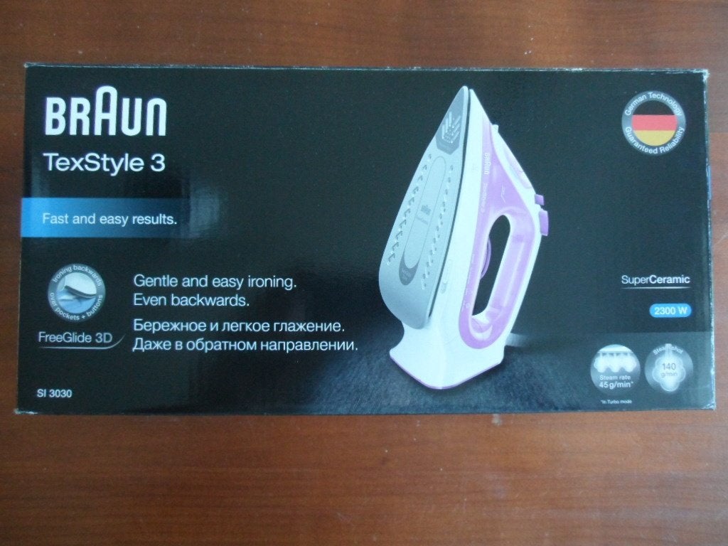 Braun TexStyle3 SI3030 stoomstrijkijzer in doos, Ophalen of Verzenden, Zo goed als nieuw, Strijkijzer met snoer