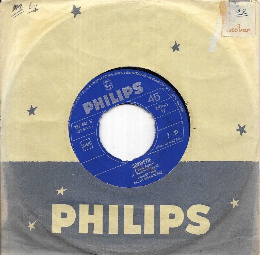Johnny Lion-Sophietje, Gebruikt, 7 inch, Nederlandstalig, Fotohoes