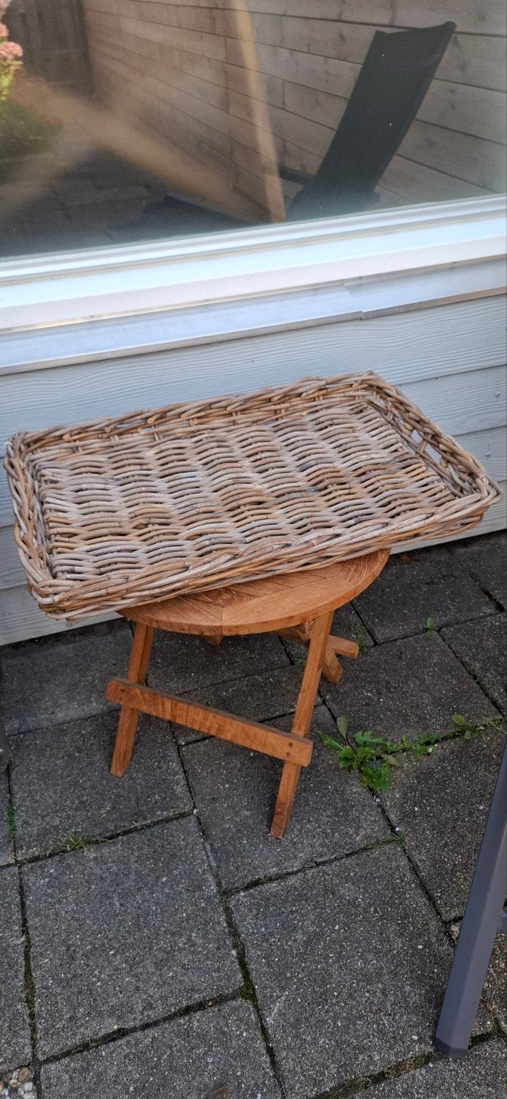rieten dienblad schaal, Ophalen, Rond, Riet