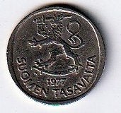 1  markka  1977  K  Finland. km. 49 a  ( 0,50 euro ), Ophalen of Verzenden, Overige landen, Losse munt