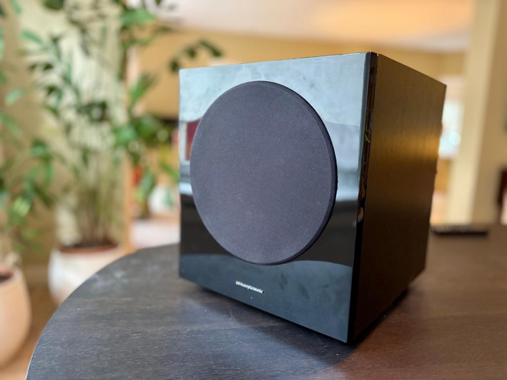 Wharfedale WH-D10 actieve subwoofer + 1,5 meter tulipkabel, Audio, Tv en Foto, Luidsprekers, Subwoofer, Zo goed als nieuw, 120 watt of meer