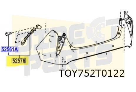 Toyota Prius 2/16- ( ZVW5) achterbumpersteun R buiten 525754
