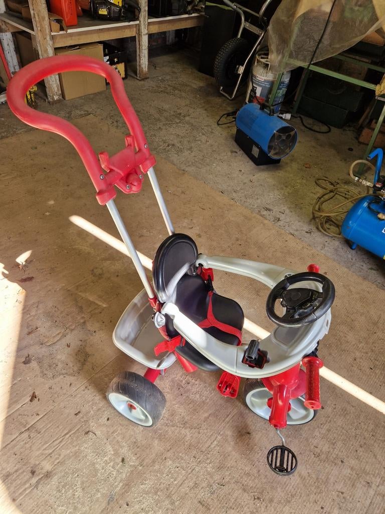 Feber Ferrari driewieler met duwstang, Ophalen of Verzenden, Gebruikt, Feber Ferrari, Duwstang