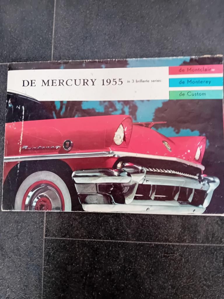 Originele Nederlandse folder ford mercury 1955 zeldzaam, Ford, Ophalen of Verzenden, Onbekend, Gelezen