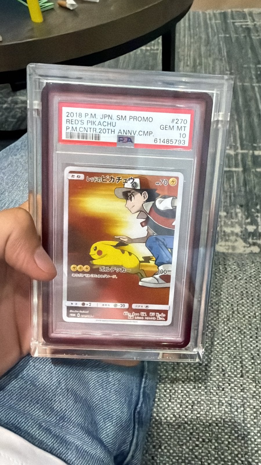 Reds pikachu 270  psa 10, Ophalen of Verzenden, Zo goed als nieuw