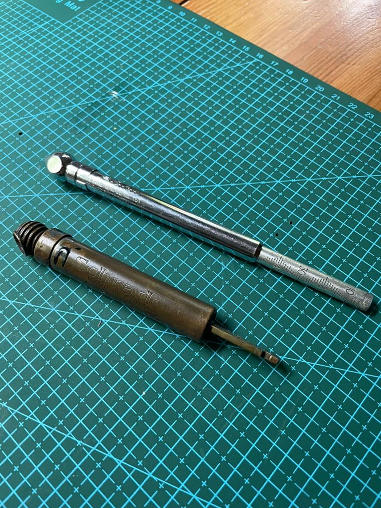 Vintage bandenspanningmeters Schrader & P.C.L., Ophalen of Verzenden, Gebruikt
