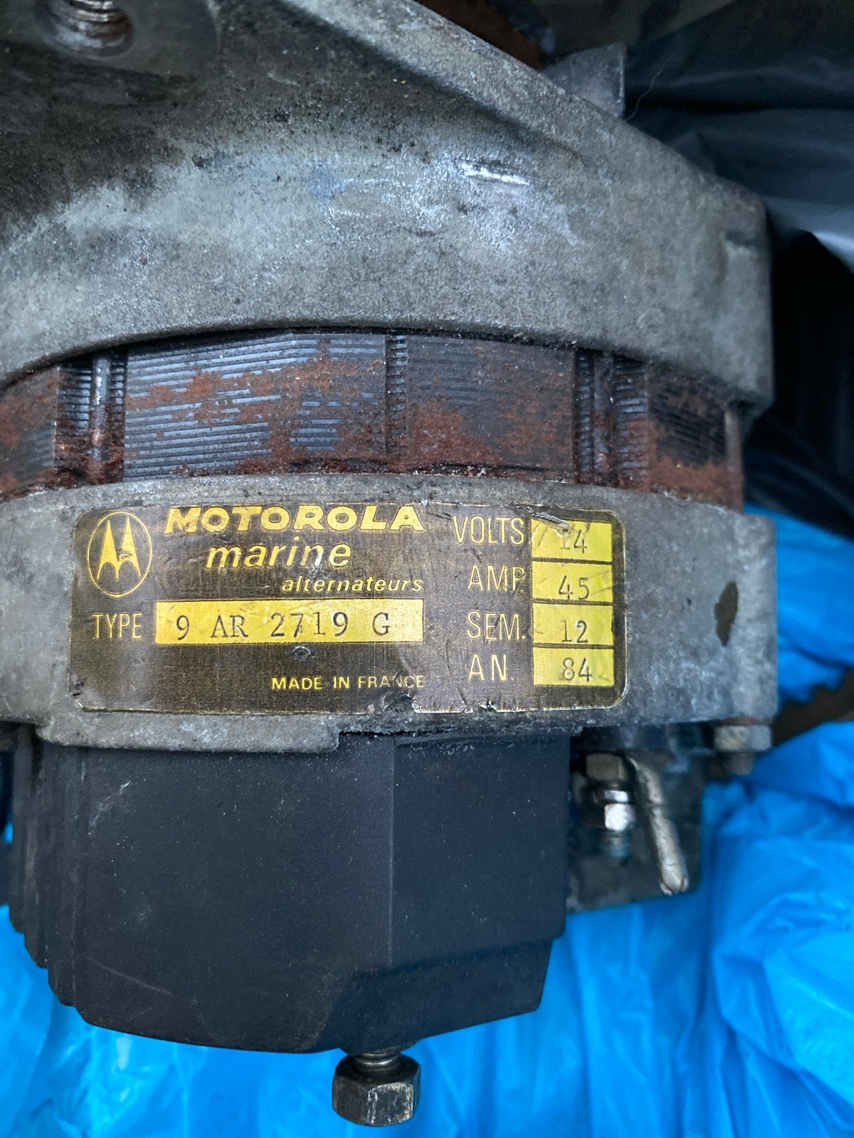 Dynamo Motorola Marine Alternator 14V 45A (Type 9 AR 2719 G), Ophalen, Gebruikt, Motor en Techniek