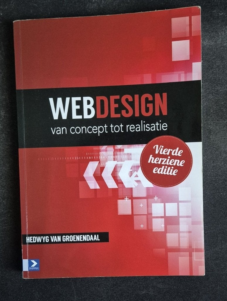 Webdesign van concept tot realisatie ISBN 9789462450363, Boeken, Zo goed als nieuw, Van Groenendaal, Hedwyg, Beta, HBO