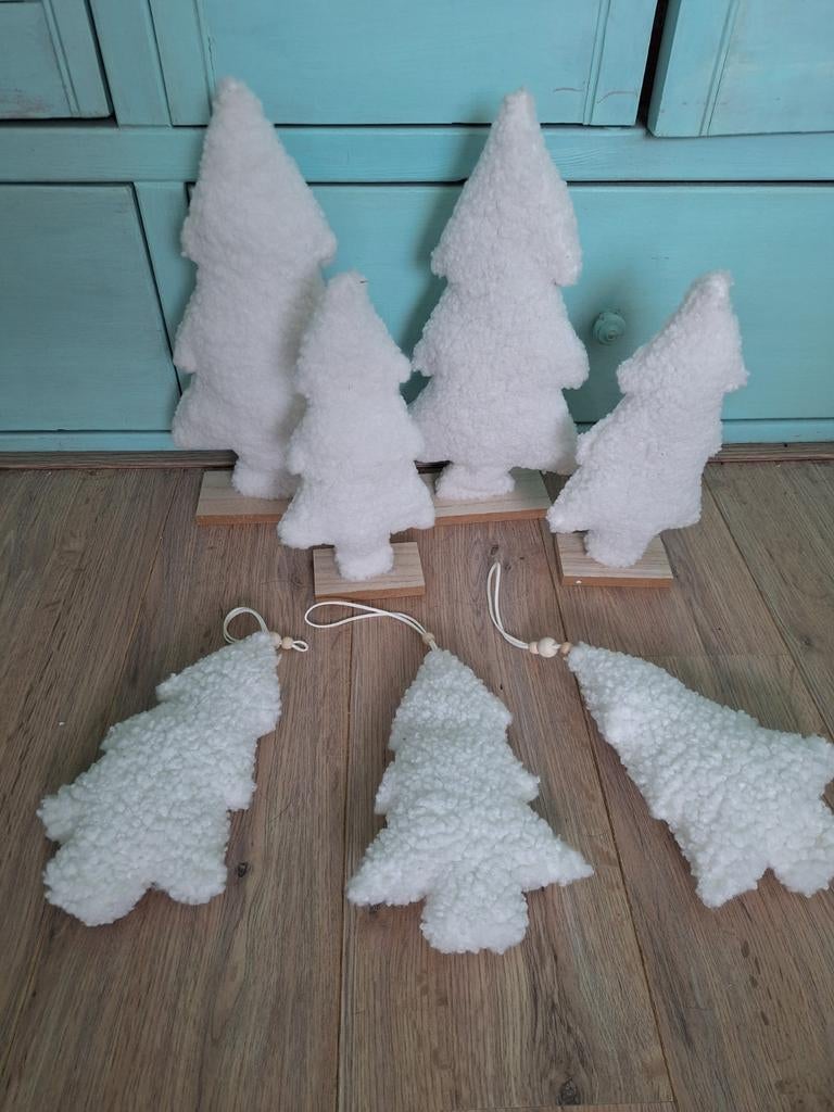 Set met kerstbomen Teddy Stof, Diversen, Kerst, Ophalen of Verzenden, Zo goed als nieuw