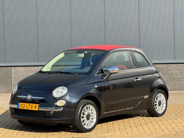 Fiat 500C 1.2 Lounge Leer, Clima Aut (bj 2010, automaat), Auto's, Fiat, Gebruikt, 4 cilinders, Zwart, Automatische klimaatregeling