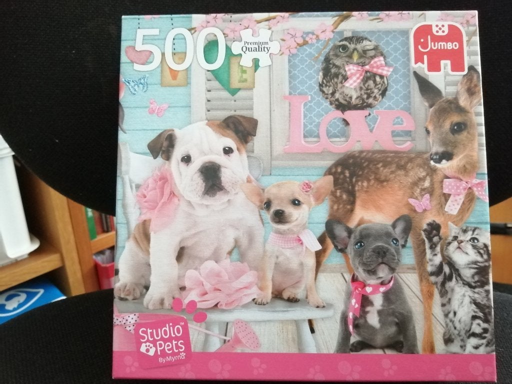 Jumbo Puzzle Studio Pets Ware Liefde, Hobby en Vrije tijd, Ophalen of Verzenden, 500 t/m 1500 stukjes, Zo goed als nieuw, Legpuzzel