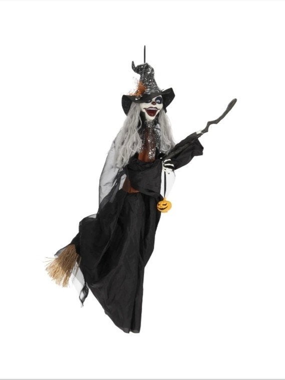 hangende heks op bezem halloween pop, Ophalen of Verzenden, Nieuw, Versiering, Halloween of Griezel
