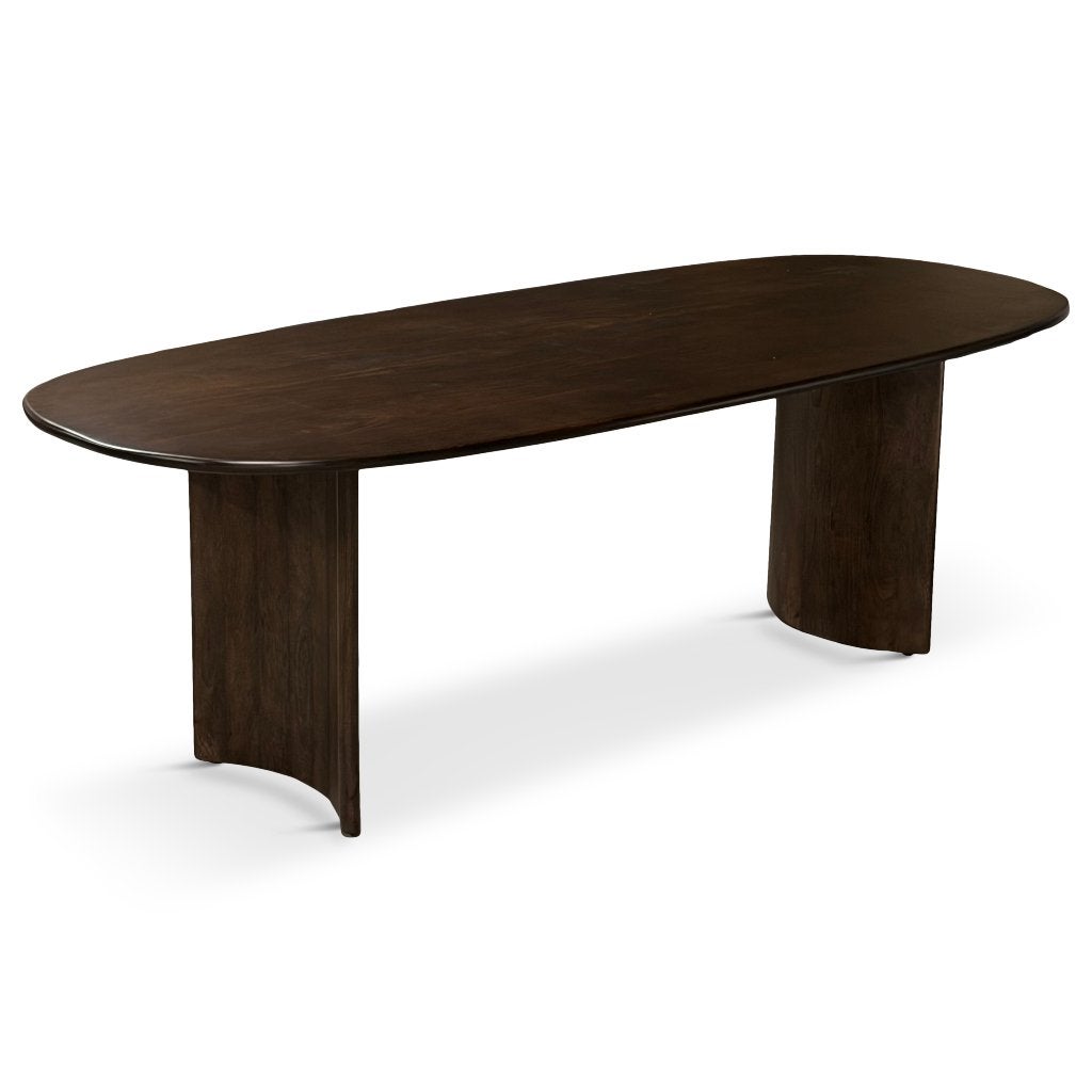 Nieuwe Japandi tafel in walnoten kleur 240cm, Japandi, Vijf personen of meer, Ovaal, Nieuw