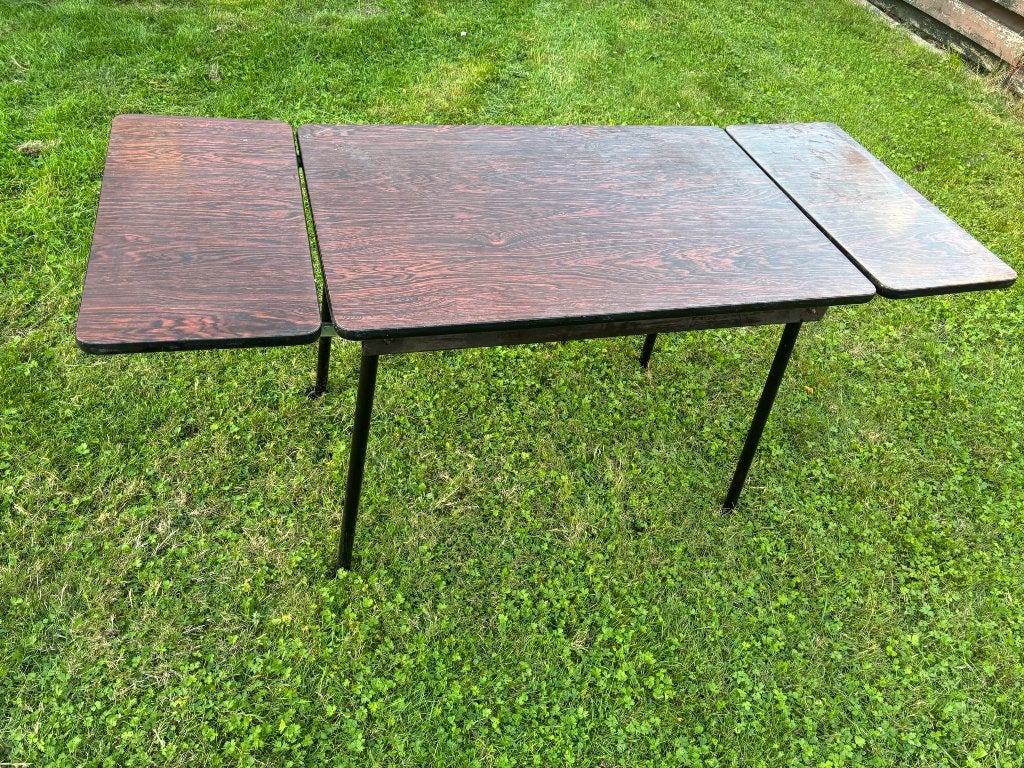 Retro Tafel jaren 70, Gebruikt, 50 tot 100 cm, Metaal, Rechthoekig