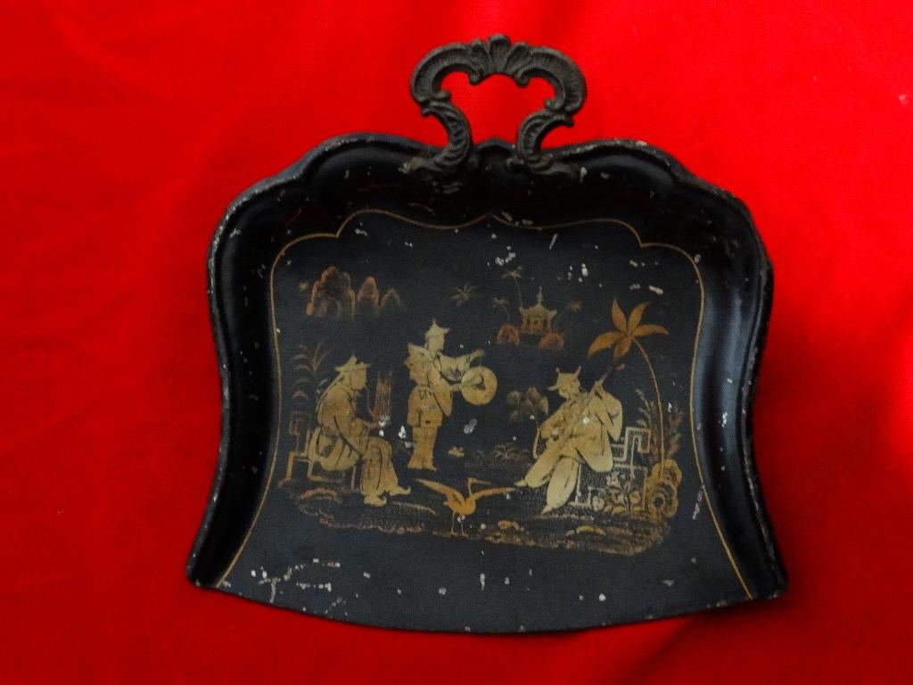 Antiek Chinees blikje 1870 Met muziekanten, Ophalen of Verzenden