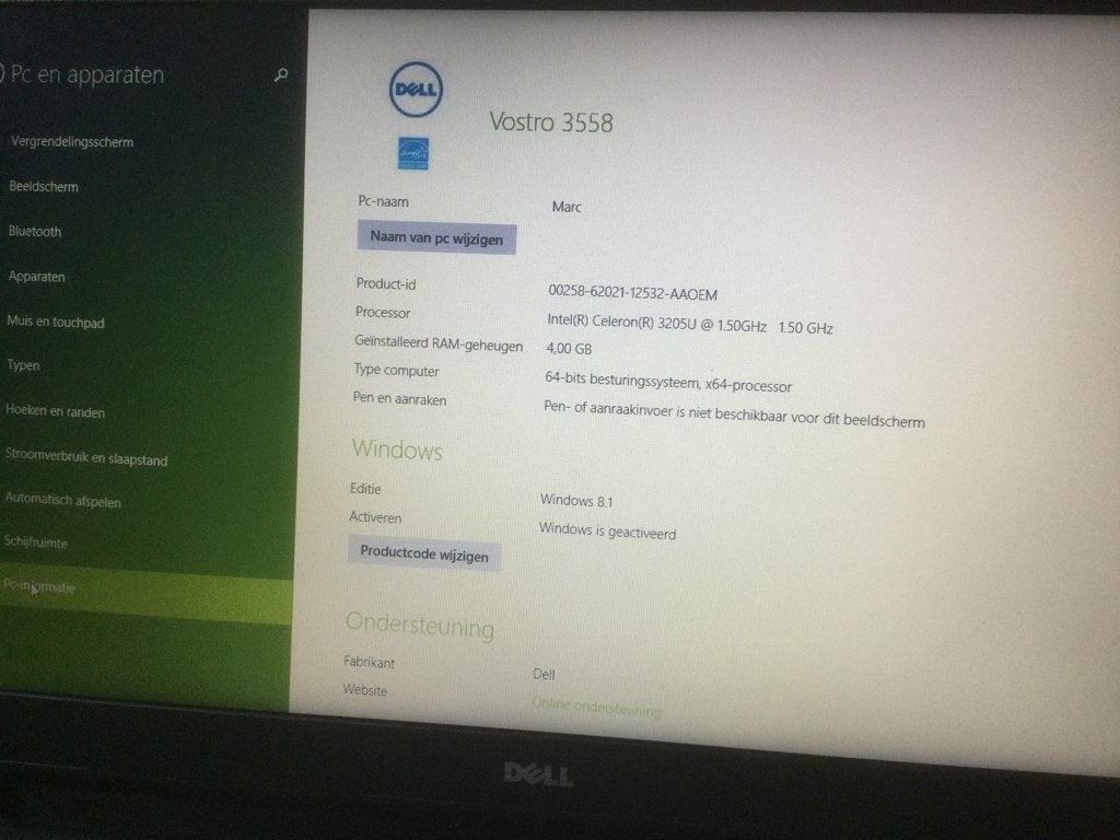 Dell Vostro 3558 laptop 15,6 inch, 15 inch, Minder dan 2 Ghz, Zo goed als nieuw, Dell