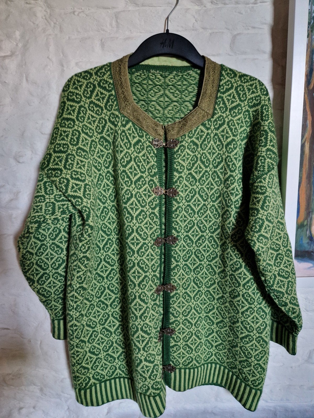 Noors wollen vest groen maat M zgan, Kleding | Dames, Verzenden, Zo goed als nieuw, Maat 38/40 (M), Groen