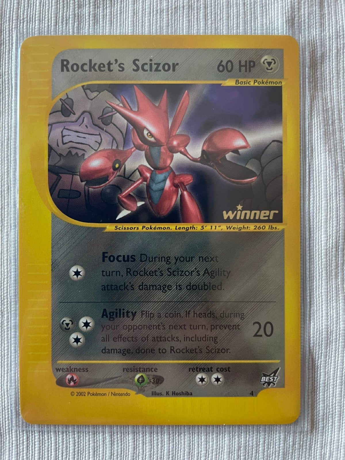 Rocket’s scizor best of game 4 winner stamp, Ophalen of Verzenden, Gebruikt, Losse kaart, Foil