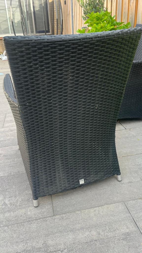 2x Pure Collection Wicker Tuinstoelen Zwart, Tuin en Terras, Ophalen, Gebruikt, Wicker