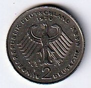 2  mark  1970  F  Duitsland. km. 127, Ophalen of Verzenden, Duitsland, Losse munt