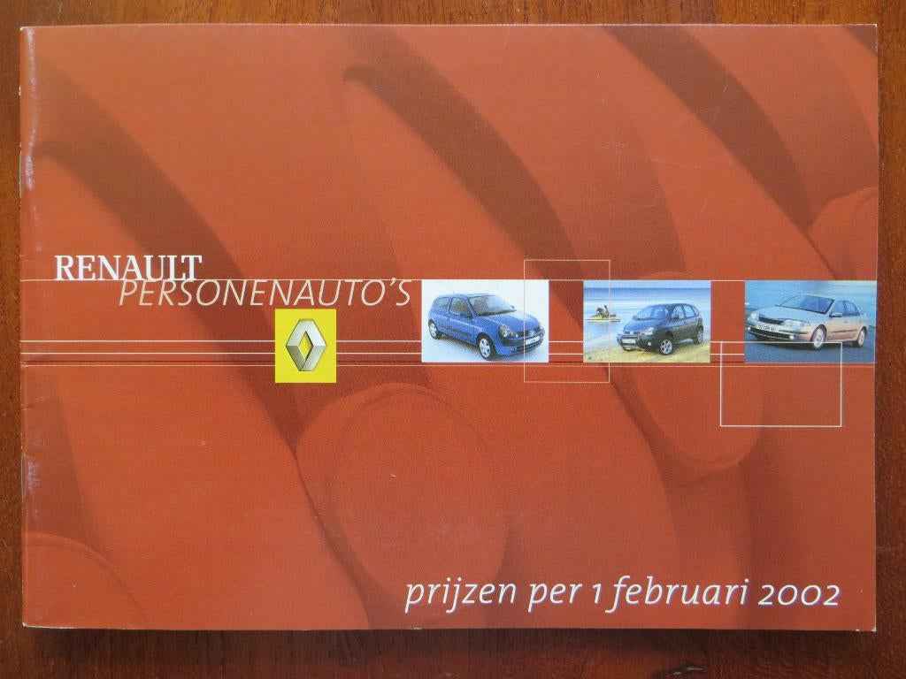Renault personenauto's prijslijst (febr. 2002), Ophalen of Verzenden, Nieuw, Renault