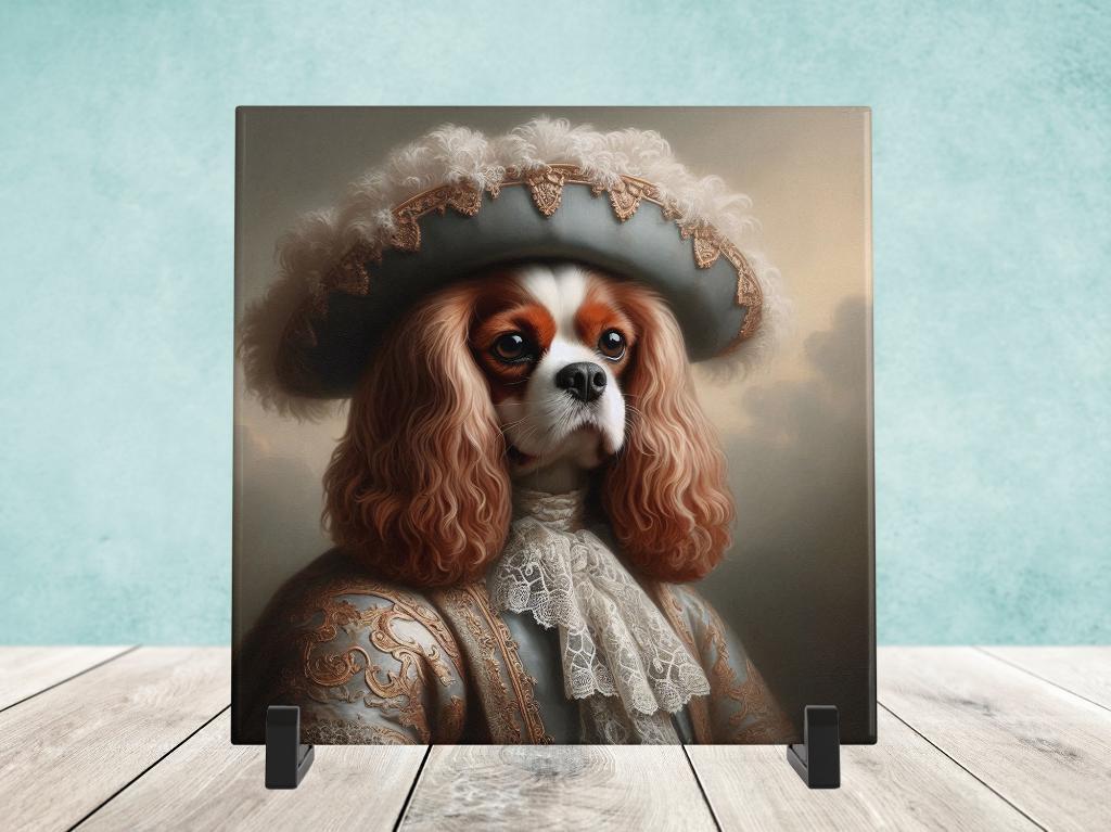 Barok Stijl - Cavalier King Charles Spaniel tegel, Verzenden, Nieuw