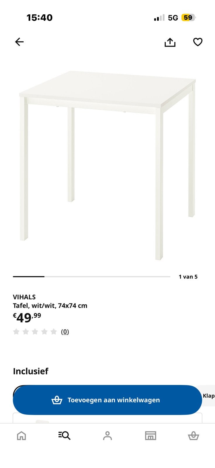 2 kleine vierkanten ikea tafels, Ophalen, Zo goed als nieuw