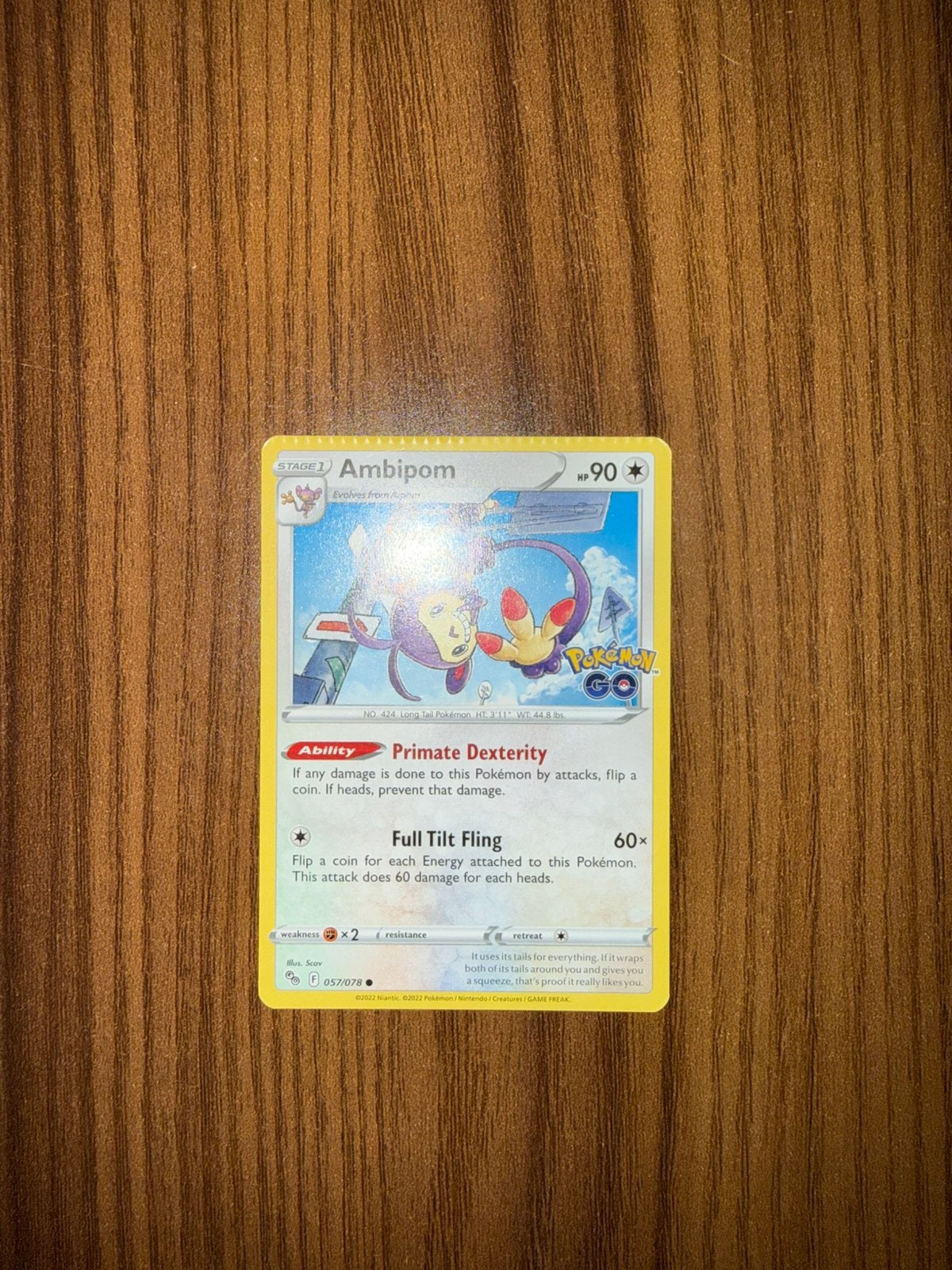 Ambipom Pokémon Go 057/078 - CRIMP ERROR / ERROR CARD, Ophalen, Zo goed als nieuw