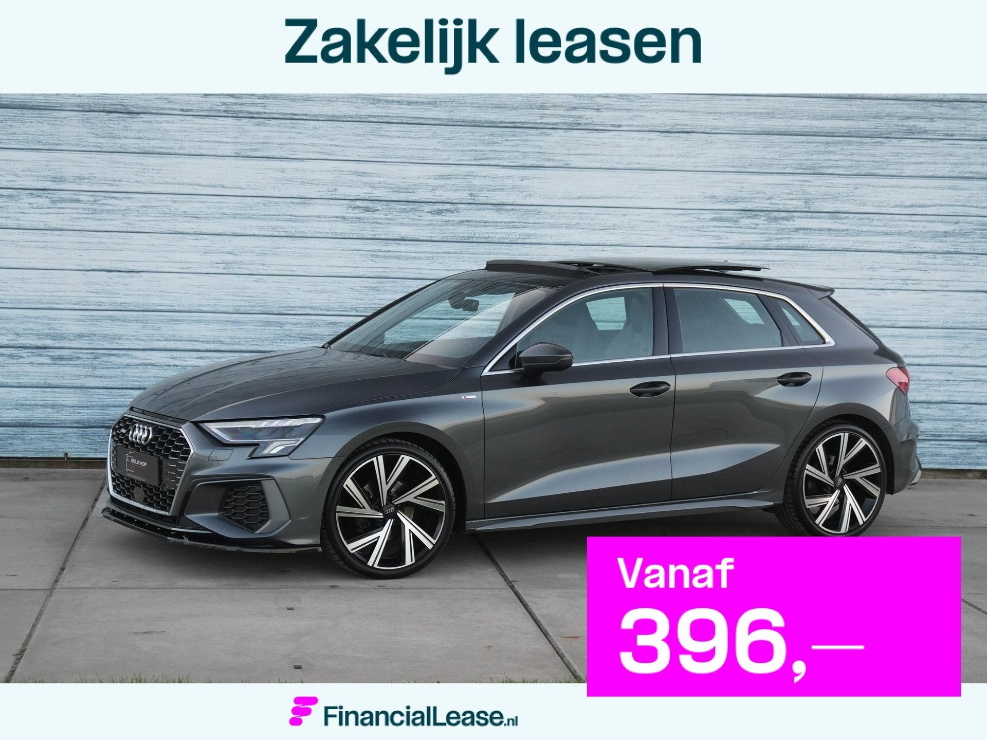 Audi A3 Sportback 30 TFSI S-Line Maxton Panorama Leer 19Inch, Gebruikt, 23 km/l, Bedrijf, 3 cilinders