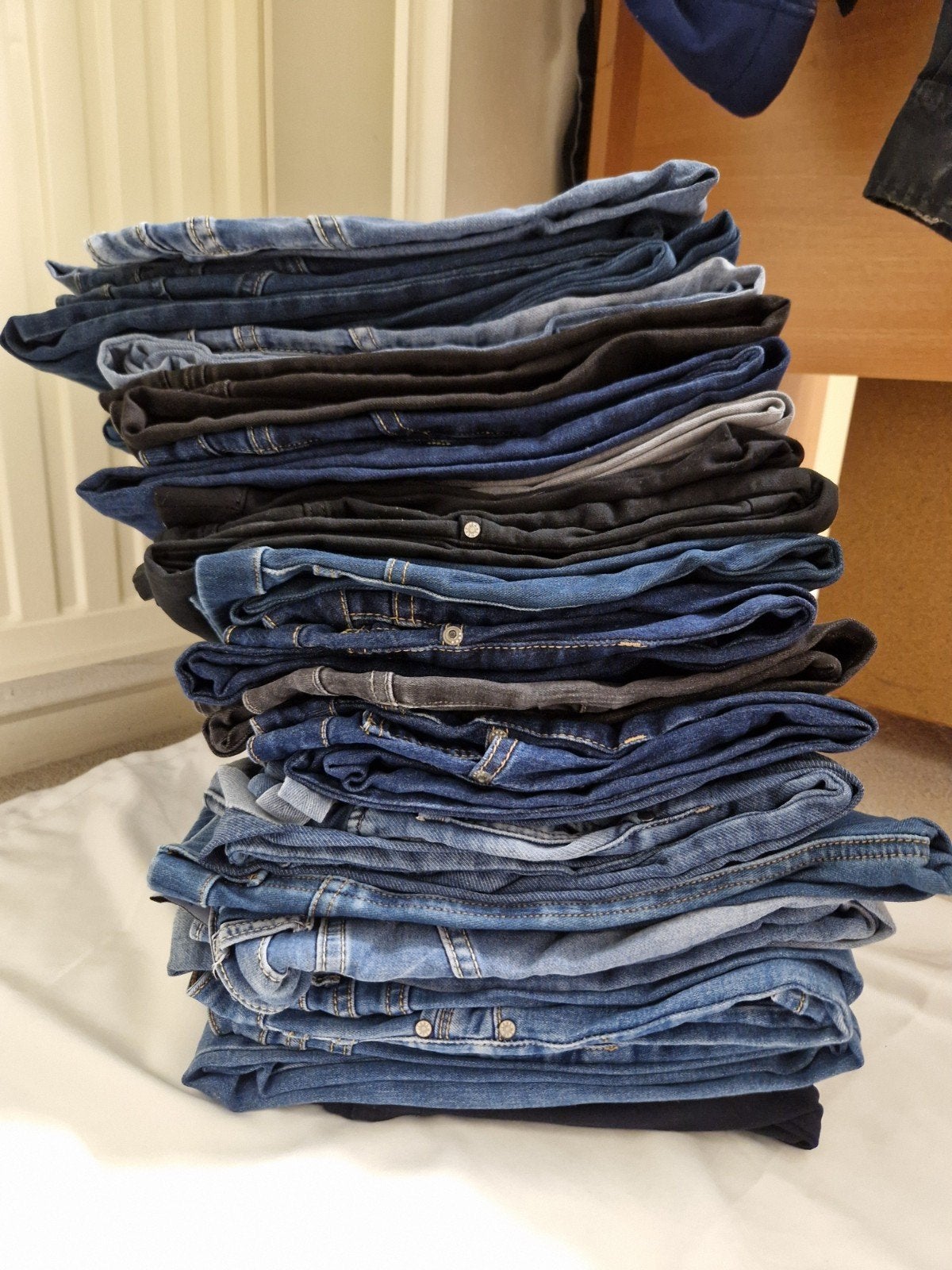 19 broeken maat M/38 - diverse merken en kleuren, Kleding | Dames, Broeken en Pantalons, Maat 38/40 (M), Diverse merken, Blauw