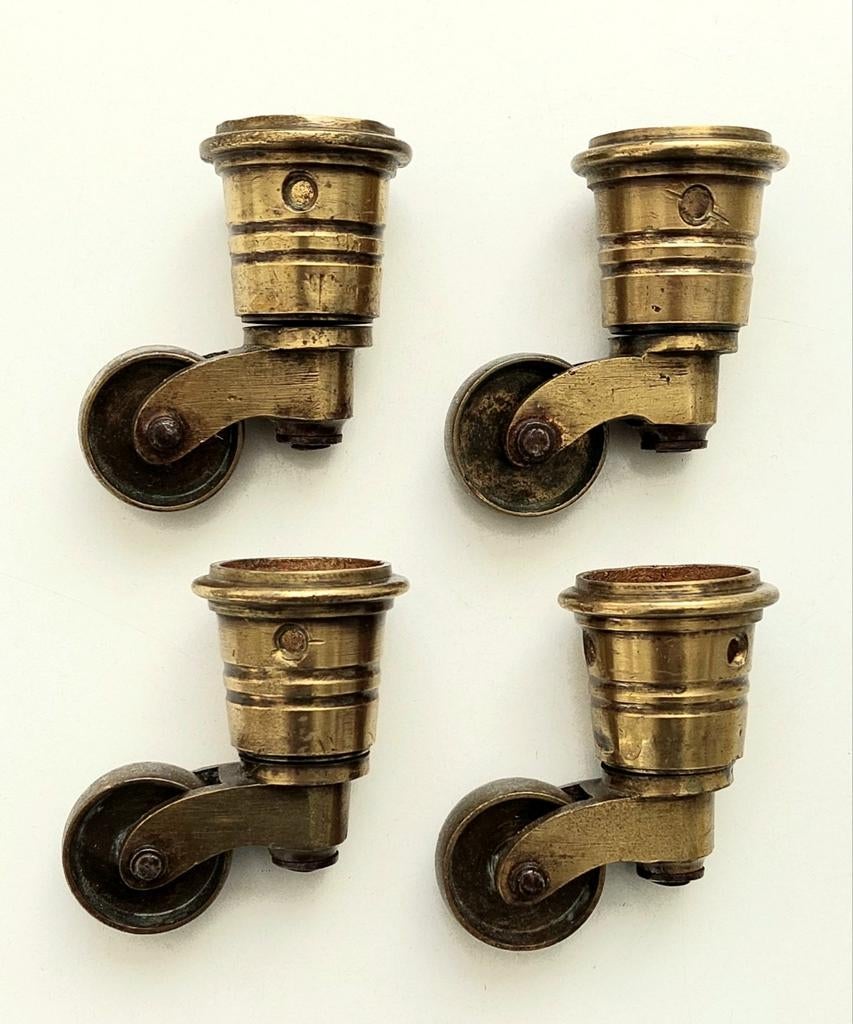 Antiek Messing Zwenkwielen  Castors Casters Tafel Stoel , Antiek en Kunst, Antiek | Gereedschap en Instrumenten, Verzenden