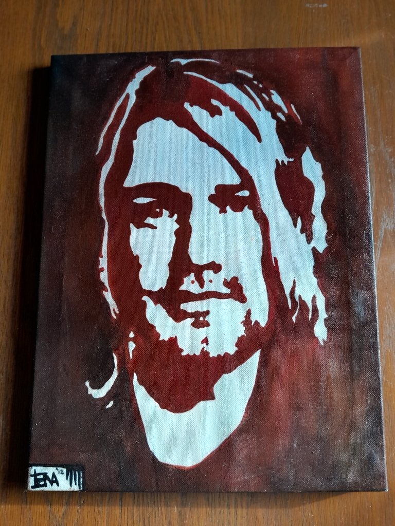 Kurt Cobain schilderij, Ophalen of Verzenden, Portret of Personen