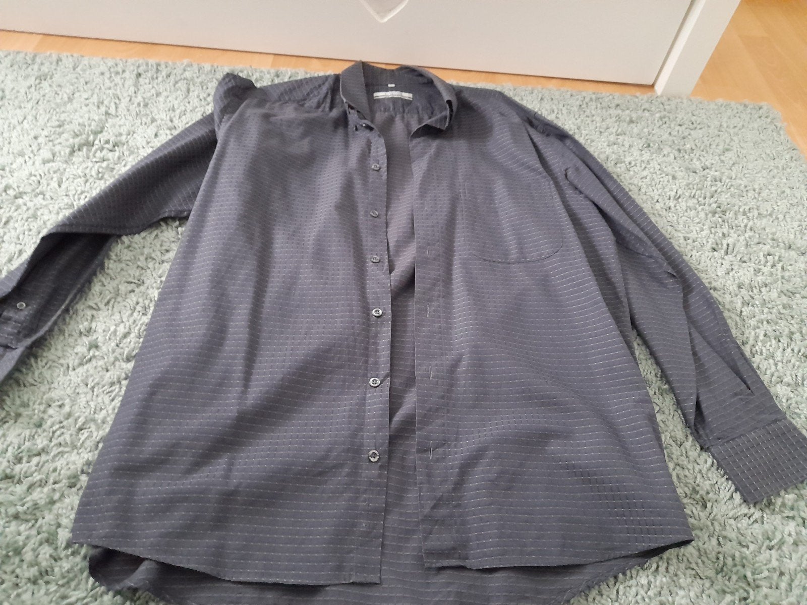 bijna gratis zgan Heren overhemd lange mouw antraciet/blauw, Ophalen of Verzenden, Zo goed als nieuw, Blauw, Halswijdte 39/40 (M)