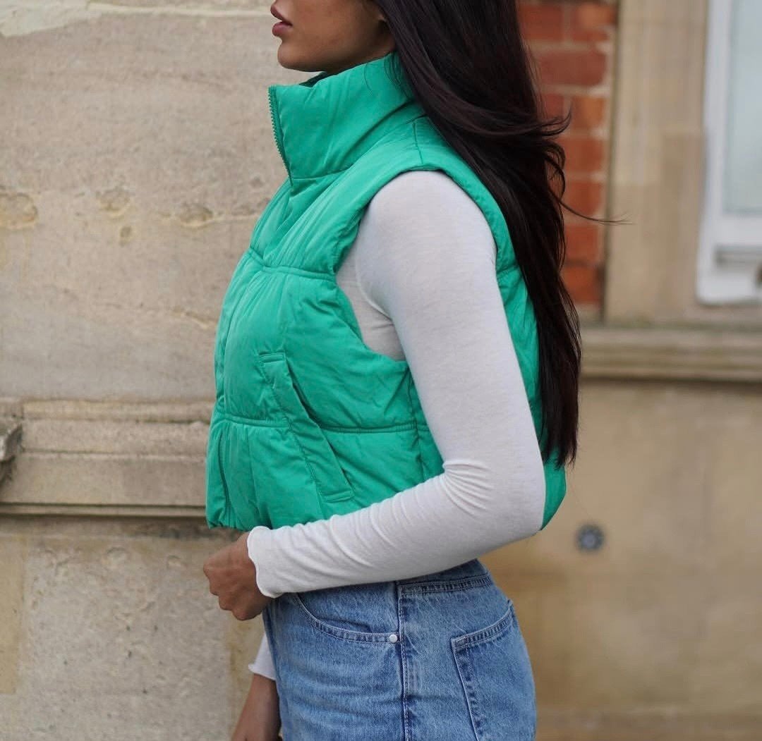 groene bodywarmer. maat 34, Kleding | Dames, Verzenden, H&M Divided, Zo goed als nieuw, Maat 34 (XS) of kleiner