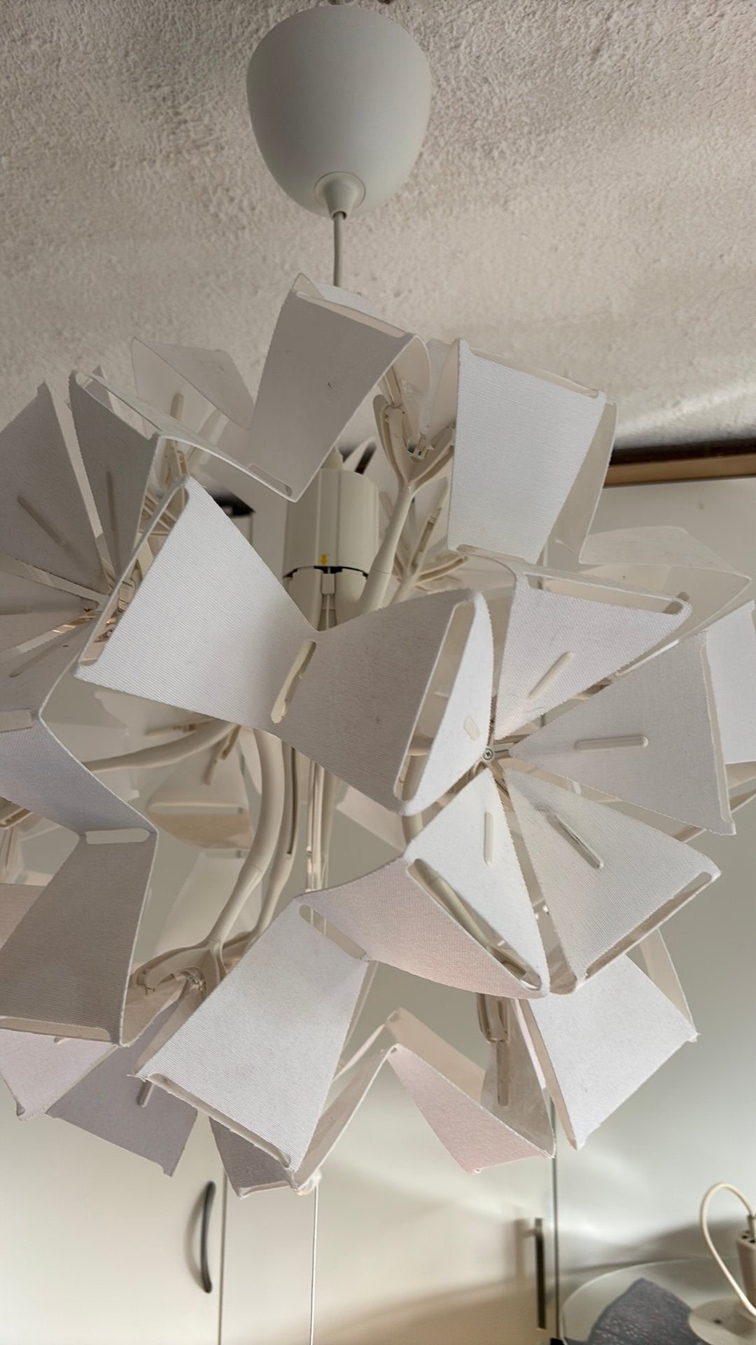 Vintage ikea ramsele lamp stof, Ophalen of Verzenden, Zo goed als nieuw, Textiel, E27 (groot)