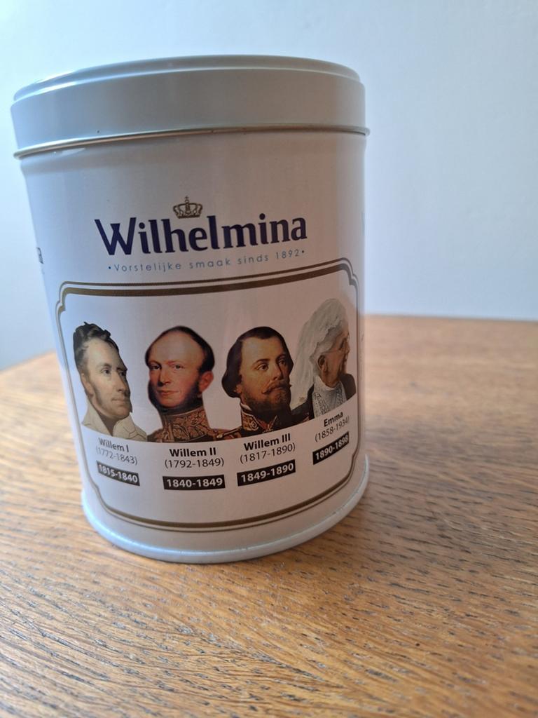 Blik met opdruk van koningin Wilhelmina, Verzamelen, Koninklijk Huis en Royalty, Ophalen, Gebruikt