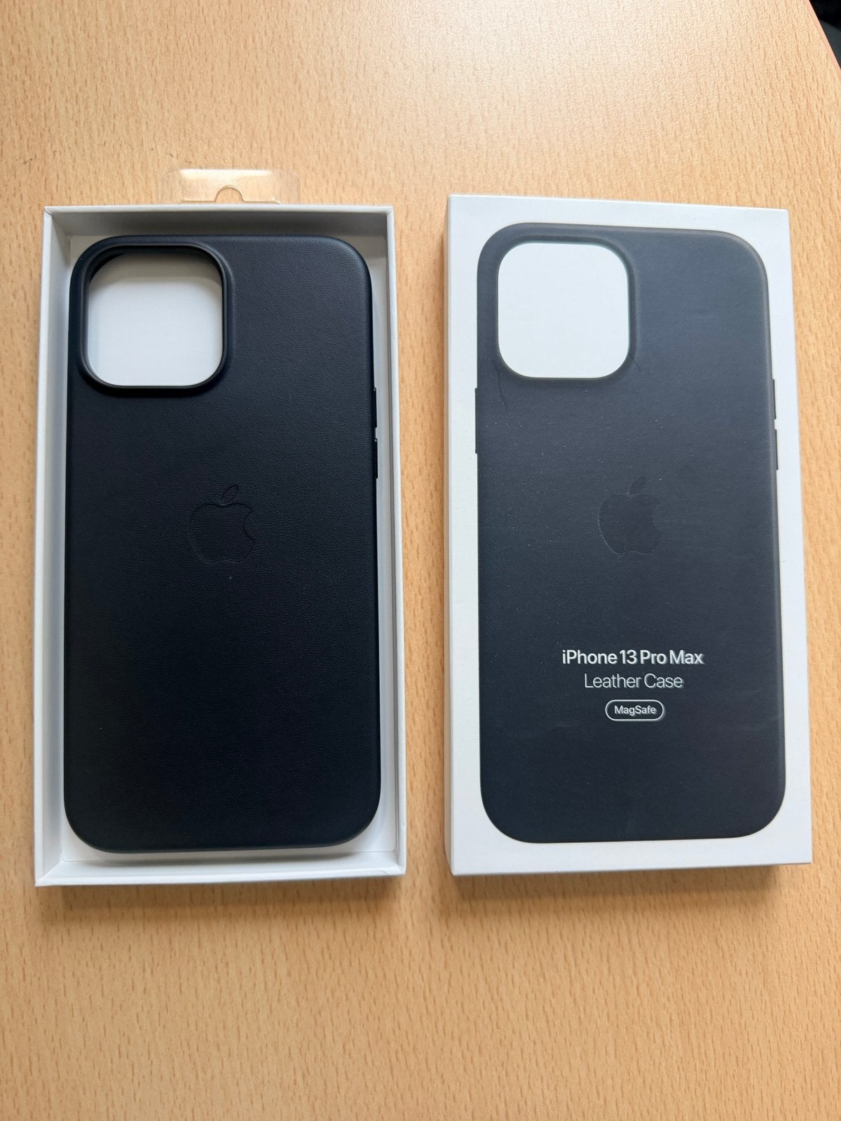 Origineel Apple Leren Hoesje iPhone 13 Pro Max, Zwart, MagSafe, Nieuw, Hoesje of Tasje