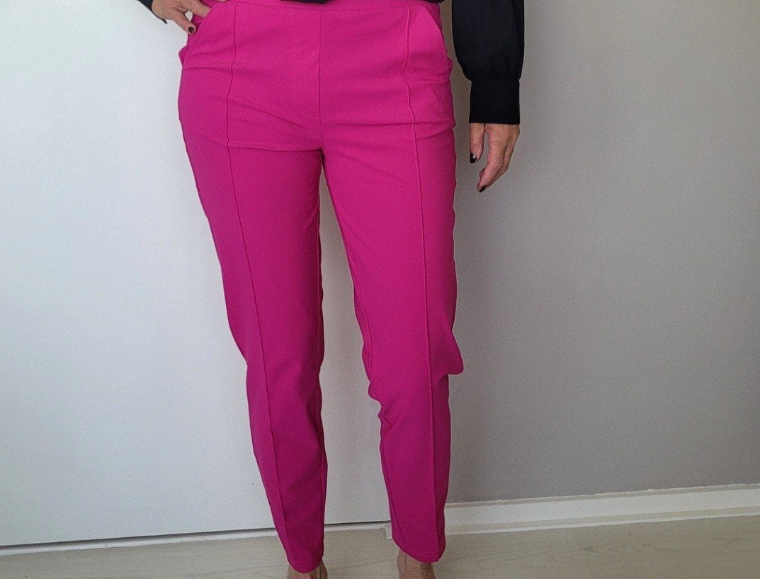 Studio Anneloes Bonded broek S Fuchsia roze Travelstof, Kleding | Dames, Studio Anneloes, Verzenden, Zo goed als nieuw, Roze